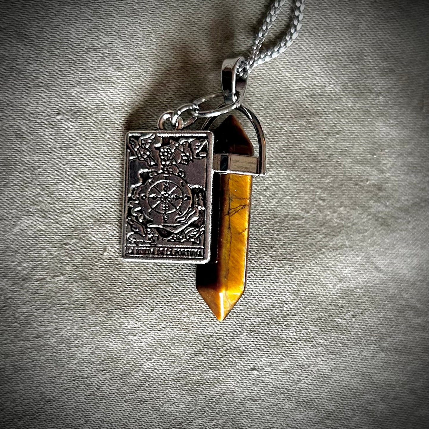 X, The Wheel of Fortune, with Tigers Eye