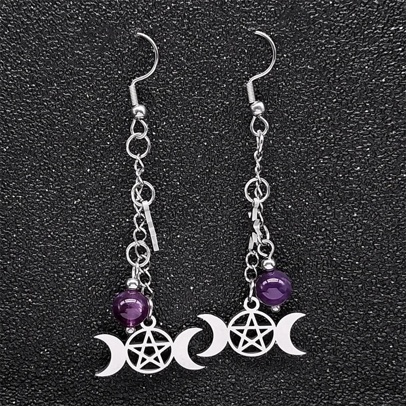 Triple Moon Goddess Necklace Set