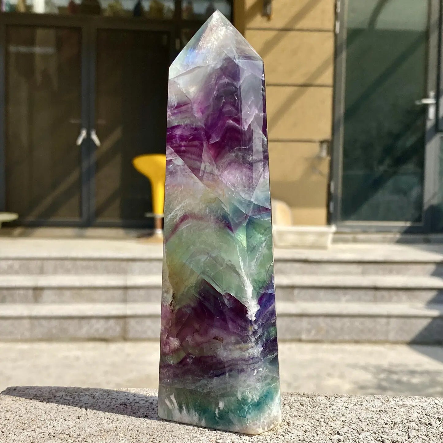 Natural Fluorite Crystal Column
