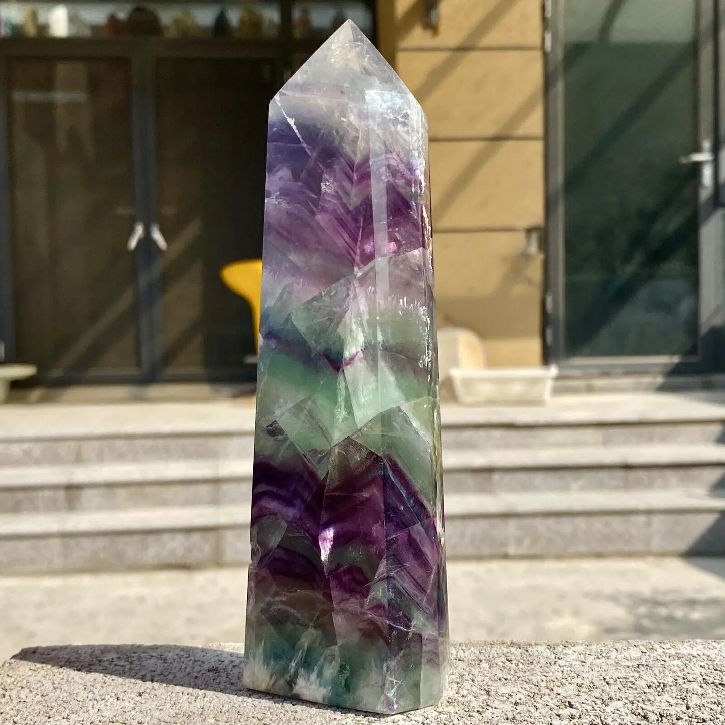 Natural Fluorite Crystal Column