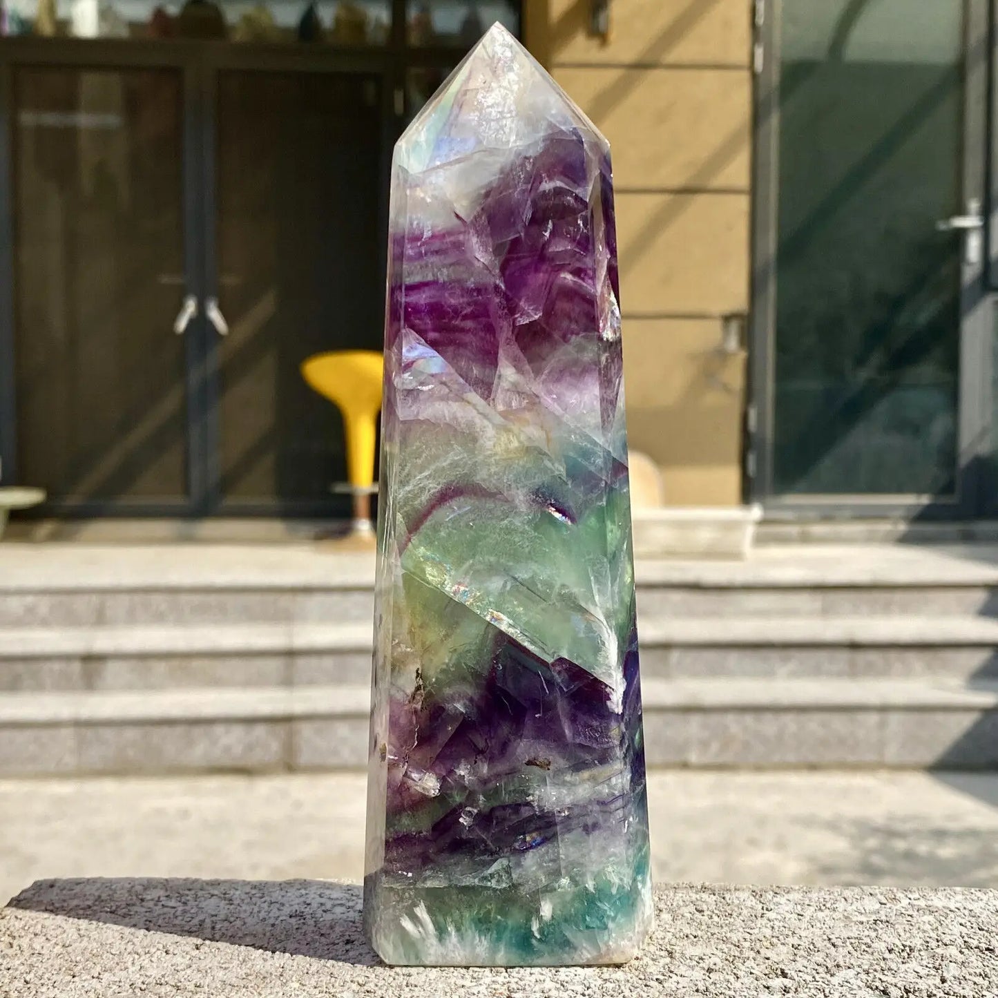 Natural Fluorite Crystal Column