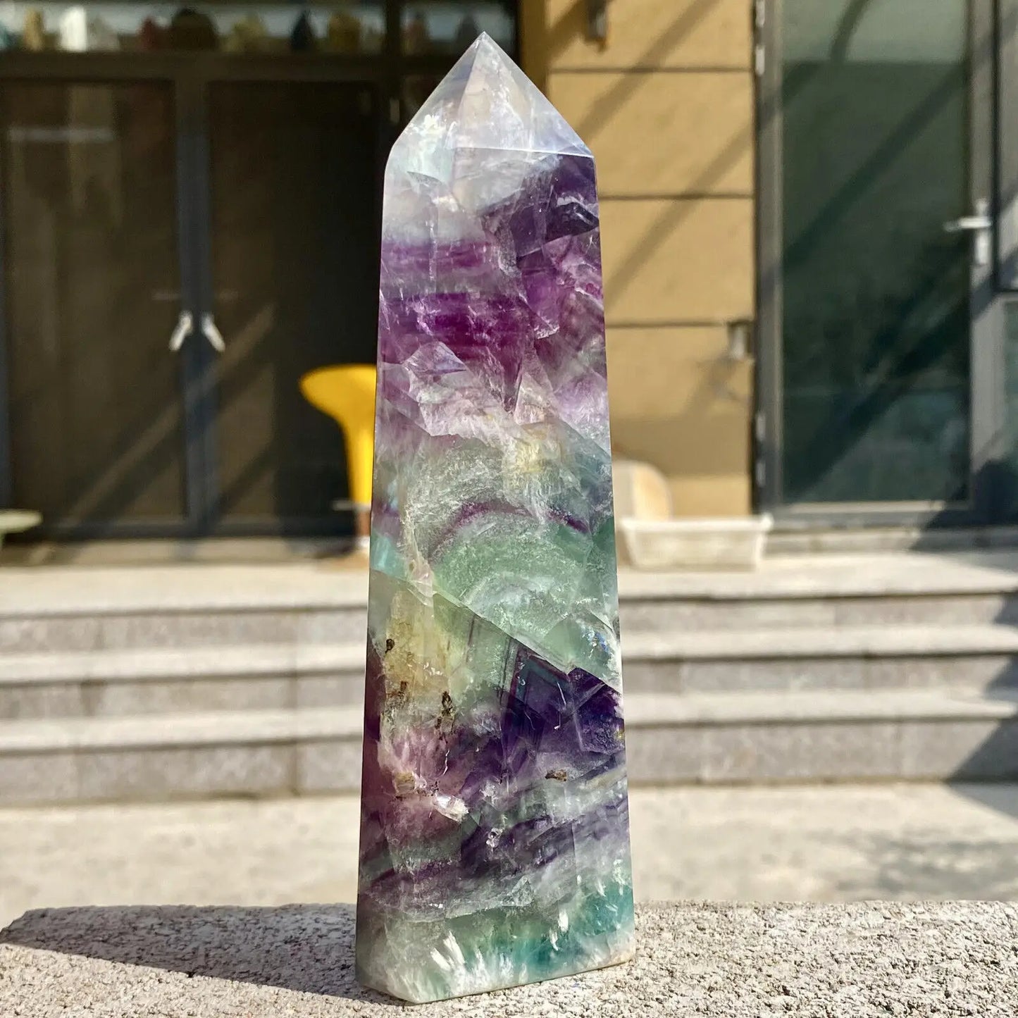 Natural Fluorite Crystal Column