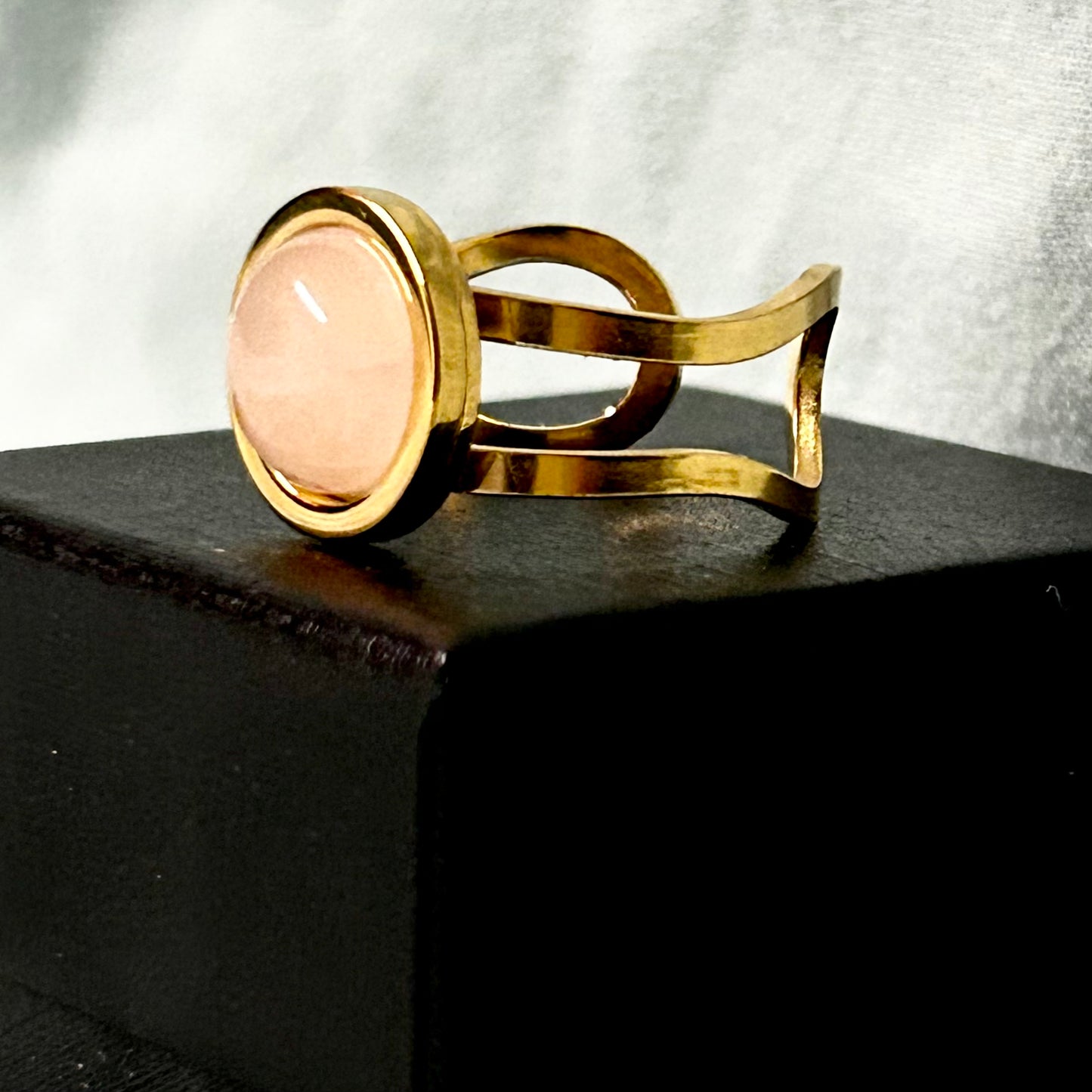 Pink Quartz Ring in Gold