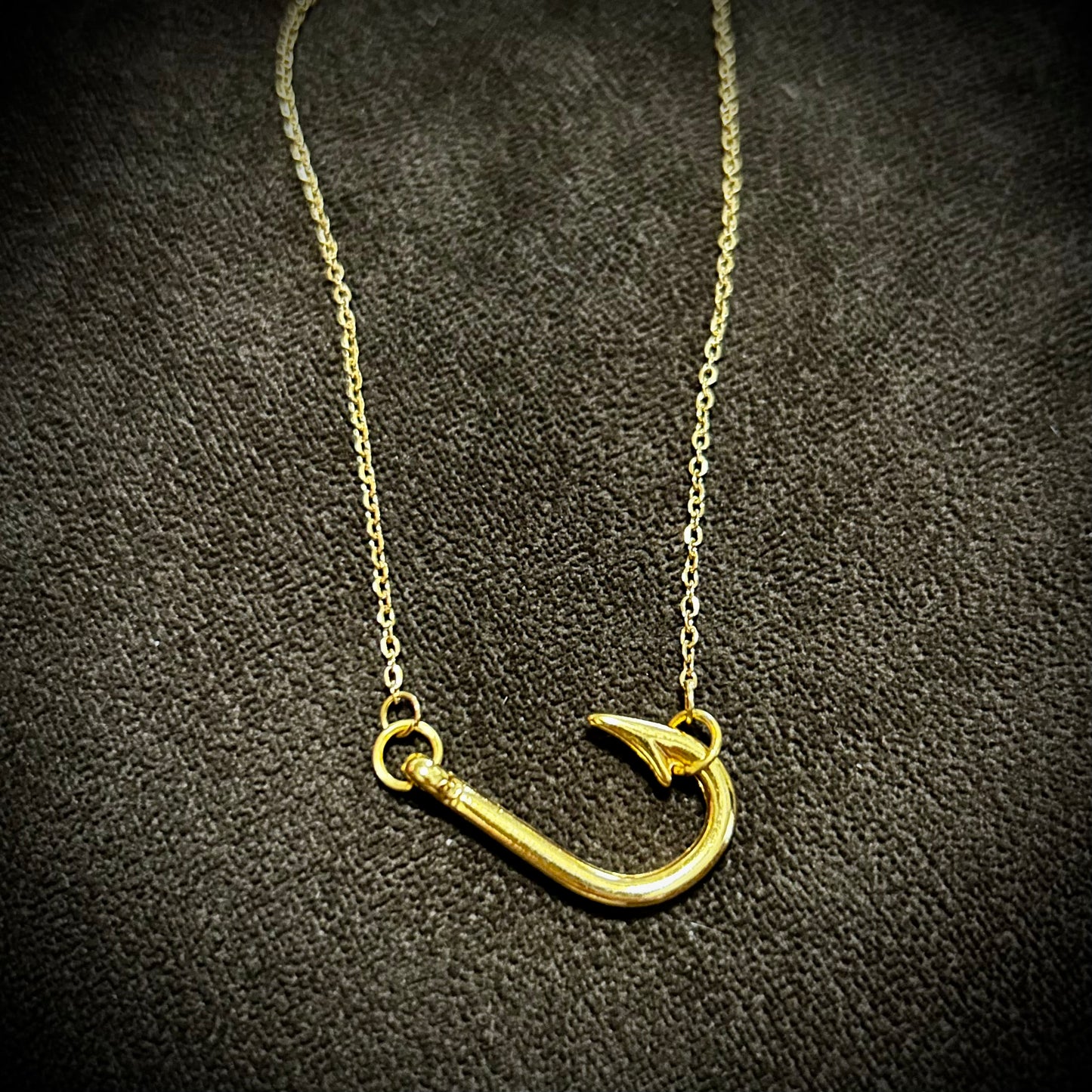 Gold Fish Hook Necklace