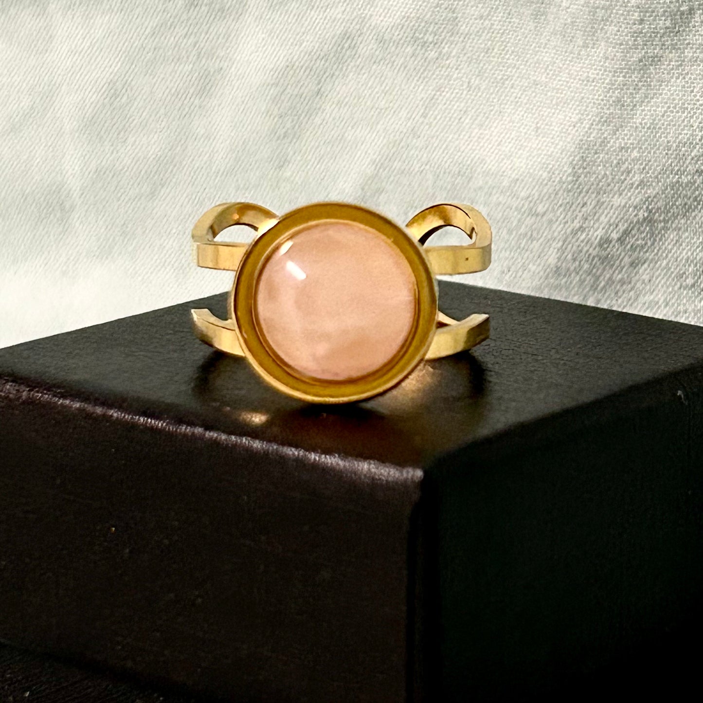 Pink Quartz Ring in Gold