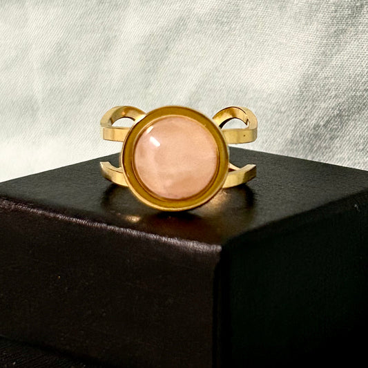 Pink Quartz Ring in Gold