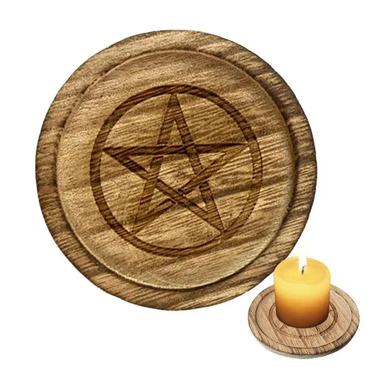 Pentagram Wooden Candle Holder