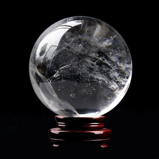 Natural White Clear Quartz Crystal Sphere