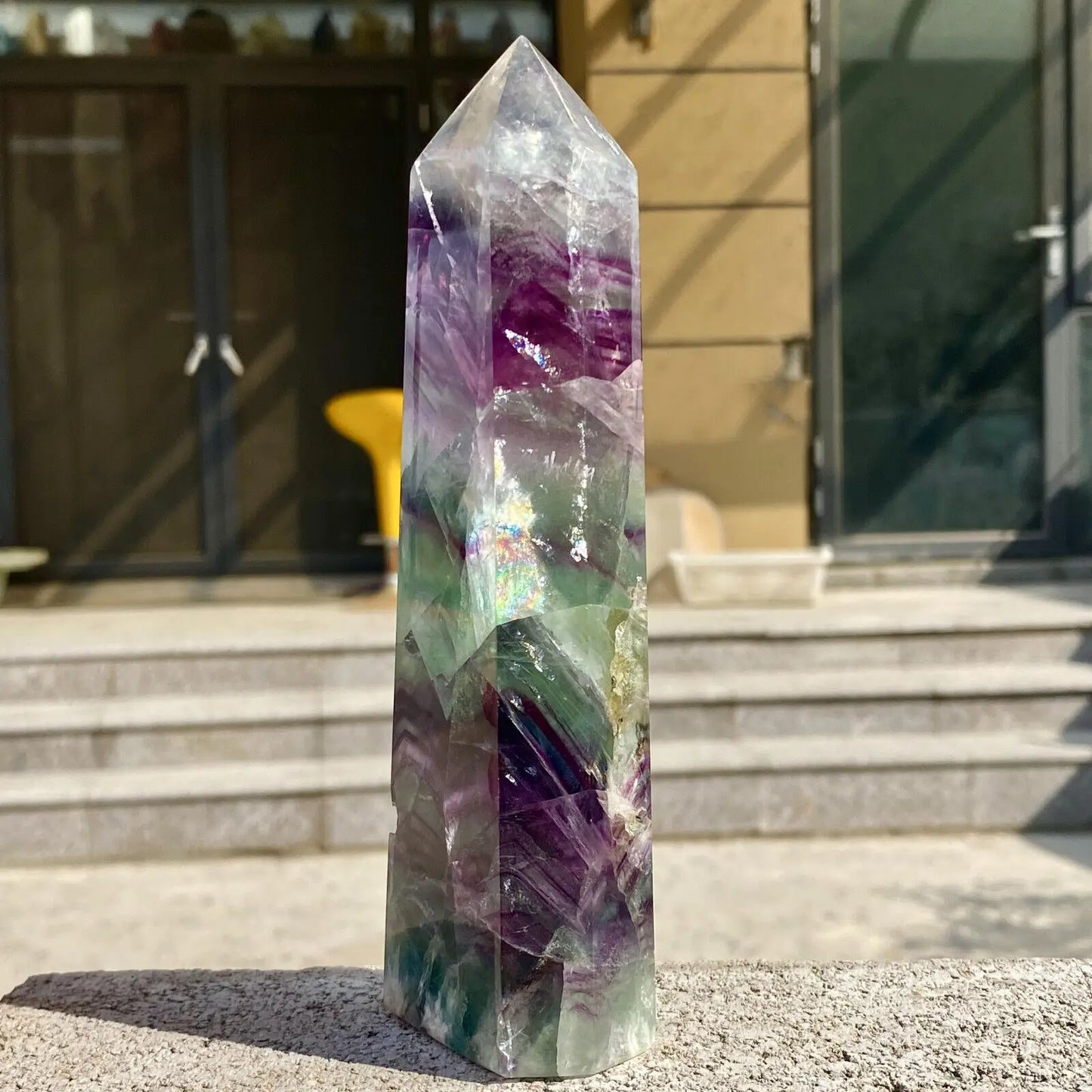 Natural Fluorite Crystal Column